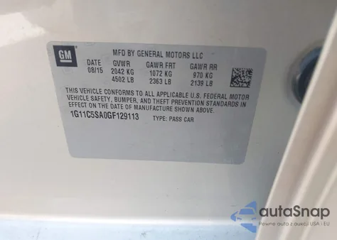 2016 Chevrolet Malibu Limited Lt from USA, damaged, VIN 1G11C5SA0GF129113